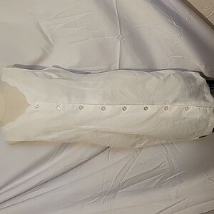 Guideboat Co. Women's 12 White Linen Cottong Blend Scalloped Hem Shift Dress